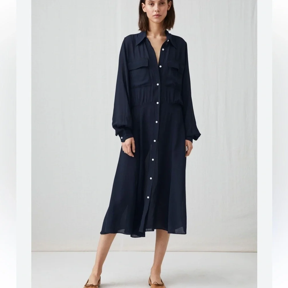 Arket Viscose Crepe Shirt Dress - Picture 1 of 8